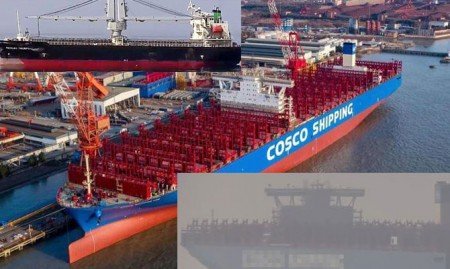 Грузовое судно «выжило» после столкновения с ультра большим контейнеровозом