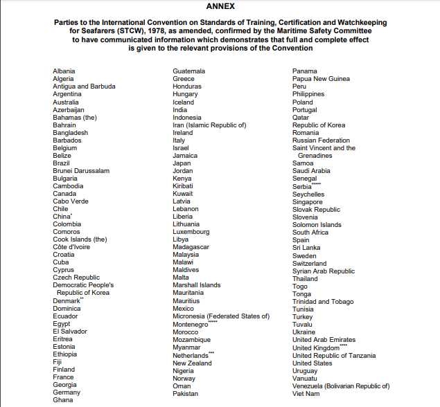 Морские документы 75-и стран признают нелегитимными?