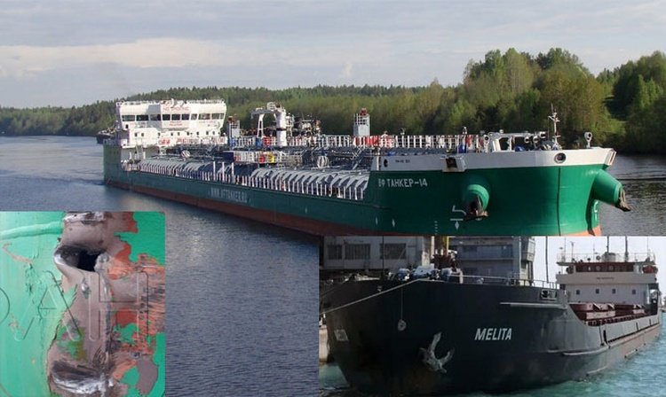 Сухогруз врезался в танкер в России