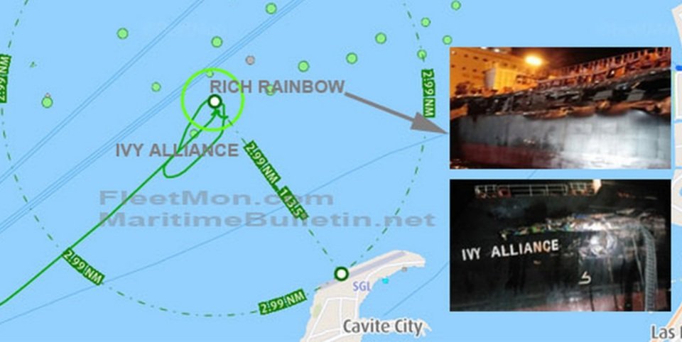 Два судна серьезно пострадали после столкновения в Манильском заливе