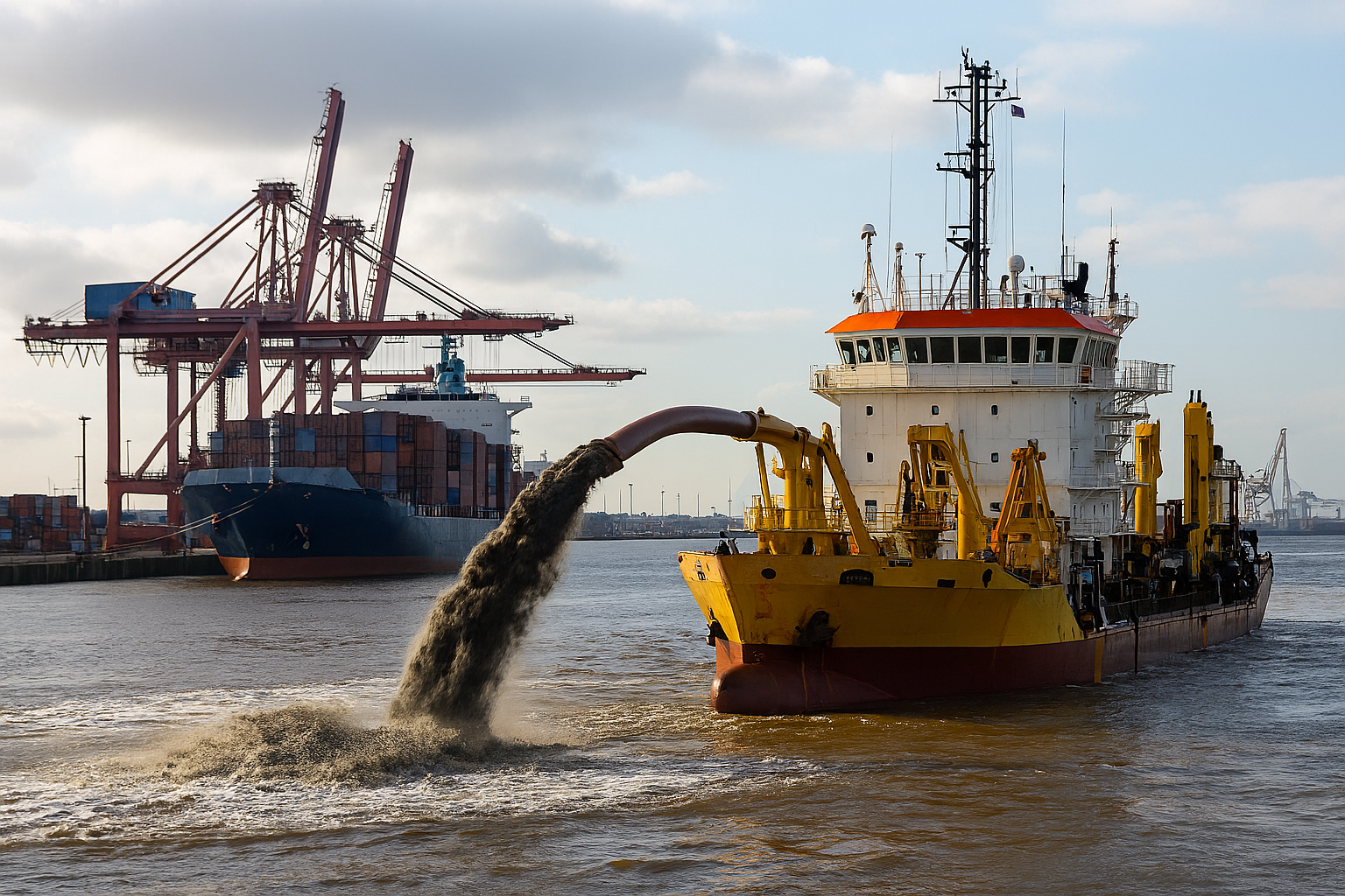 Дноуглубительные работы: Глубина портов для больших судов